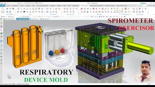 SPIROMETER Or INFI RESPIRATORY DEVICE Or BREATH EXERCISER Injection Mold Design Hydraulic Mold [upl. by Anirac872]