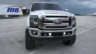 RECON Part  264272BKCC Ford Superduty Smoked Projector Headlights w CCFL Halos amp DRLs [upl. by Arden]