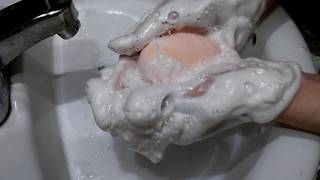 Asmr lathering 2 caress bar soaps amp sponge squeezing [upl. by Simona11]