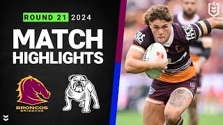 NRL 2024  Broncos v Bulldogs  Match Highlights [upl. by Waddell]