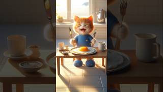 A Ginger Kitten’s Love for Fried Eggs🥚🥚🐈🐈😻kitten kittenshorts catanimation [upl. by Almund]