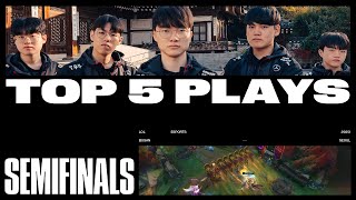 Top 5 Plays of Semifinals  Worlds 2023 [upl. by Llenyar]