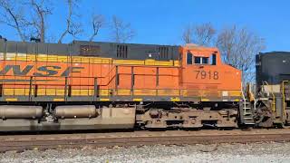 Norfolk Southern 4805 Leading BNSF 8263 BNSF 7918 amp Savannah amp Atlanta 1069 On 11K Manifest [upl. by Shana]