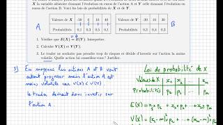 Probabilité et investissement choisir laction la moins volatile • Variance • première S ES STI [upl. by Kegan]