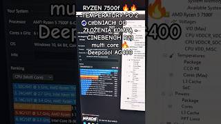 RYZEN 7500f 🔥🔥 TEMPERATURY PO 2 DNIACH OD ZŁOŻENIA KOMPA  CINEBENCH R23 multi core 🔥 Deepcool AG400 [upl. by Prevot]