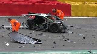 24H Spa 2021  HUGE CRASH  SpaFrancorchamps Eau RougeRaidillon [upl. by Edrei]