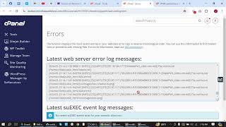 cPanel Log Errors [upl. by Howell]