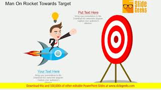 Man On Rocket Towards Target Powerpoint Template [upl. by Aehsat]