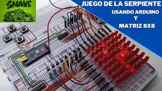 JUEGO DE SERPIENTE con ARDUINO y MATRIZ LED 8x8 [upl. by Ferguson]