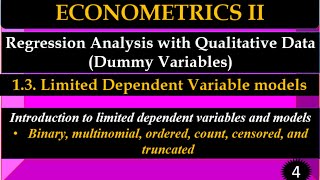 Econometrics IILimited dependent variable ModelsPart 4 in Amharic and English [upl. by Carleen]