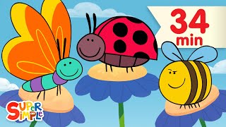 Butterfly Ladybug Bumblebee   More Kids Songs  Super Simple Songs [upl. by Backer138]