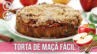 TORTA DE MAÇÃ SUPER FÁCIL SEM FARINHA FIT [upl. by Sulamith]