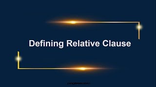 Defining Relative Clause [upl. by Vastha]