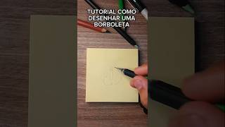 Tutorial como desenhar uma borboleta  simples e fácil  subscribe tutorial art shorts [upl. by Lux519]