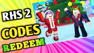 Roblox high school 2 Codes 2023  Redeem Codes For RHS 2 [upl. by Bibby]