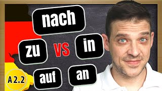 German Prepositions  Prepositions of direction  nach zu in auf an  Richtungspräpositionen [upl. by Finlay]