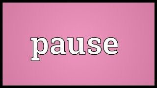 Pause Meaning [upl. by Carilla703]