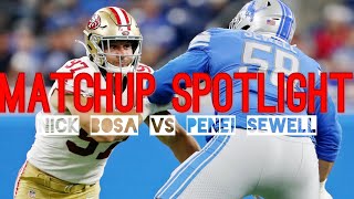 Film Room Penei Sewell Vs Nick Bosa [upl. by Pacificia]