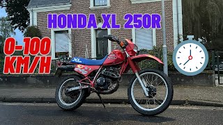 Honda XL 250R 0100KMH Acceleration  Top Speed [upl. by Ahsekam977]