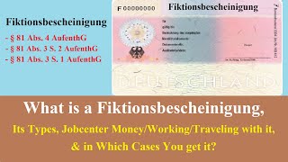 What is a Fiktionsbescheinigung Types Jobcenter Working in which cases you get it [upl. by Rudolph]