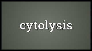 Cytolysis Meaning [upl. by Ogirdor]