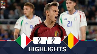 Italy vs Belgium  22  Highlights  UEFA Nations League 202425 [upl. by Loresz]