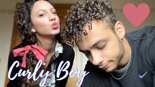 CAPELLI RICCI  Wash day routine del mio fidanzato Curly Boy Method 😅 [upl. by Mic]