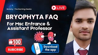 Live ❤️ Bryophyta FAQ  Msc Entrance and Assistant Professor [upl. by Yrrum]