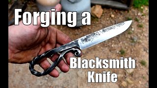 Beginner Knife Making Forging a Blacksmith Knife from a file [upl. by Cointon]