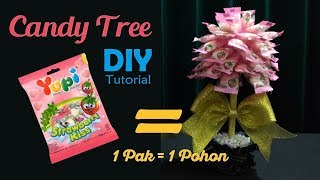 IDE KREATIF DIY  POHON PERMEN LEBARAN  Candy Tree Tutorial  Tempat permen unik [upl. by Adaner]