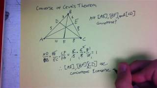 Converse of Cevas Theorem [upl. by Bhayani422]