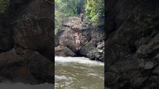 Cliffൽ നിന്നും ചാടി😱☠️😱waterfall jump cliff travel cycling [upl. by Snashall]