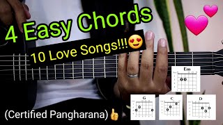 4 EASY CHORDS 10 LOVE SONGS😍 [upl. by Eelyk]