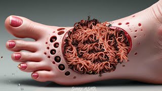 ASMR Treatment Animation Cleaning Deeply Infected Feet [upl. by Carree689]