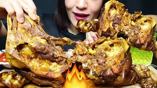 Eating Whole Goat Head ASMR MUKBANG EATING SHOW FOOD EATING VIDEOS [upl. by Nolrev]