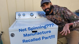 How To Fix A Maytag Washer That Is Not Spinning Manufacture Defective Part [upl. by Deelaw]