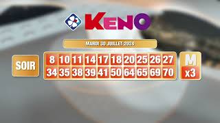 Tirage du soir Keno® du 30 juillet 2024  Résultat officiel  FDJ [upl. by Rehpotsrik]