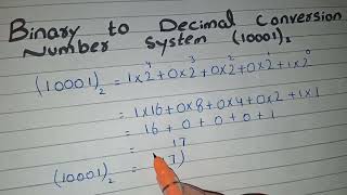 Binary to Decimal Conversion Number System 10001 in Urdu  Binary to Decimal [upl. by Inej]