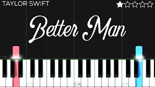 Taylor Swift  Better Man Taylor’s Version From the Vault  EASY Piano Tutorial [upl. by Madison948]