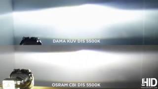 OSRAM CBI D1S 5500K vs DAMA KANJI ULTIMATE VISION D1S 5500K [upl. by Yellek]