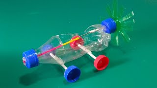 Make Propeller Cars form plastic bottles  Rubber band Car kaise banaye  Science Project [upl. by Airliah]