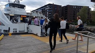 8 Minutes Ferry ride from Lysaker Brygge Oslo Norway to Nesoddtangen [upl. by Valente]