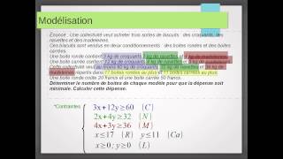 Programmation lineaire  41  synthese et exemple [upl. by Kurys729]