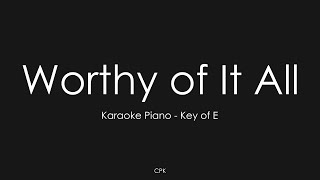 Worthy of It All  David Brymer  Piano Karaoke Key of E [upl. by Audi]