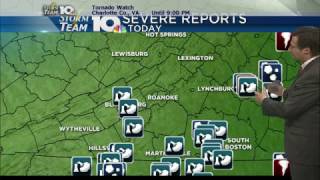 WSLS Weather forecast tornado 2016 [upl. by Llerdna719]