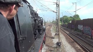 Mit Volldampf an Sieg u Rhein entlang Führerstandsmitfahrt SiegenKoblenz Dampflok 52 8134Cab ride [upl. by Esorylime428]