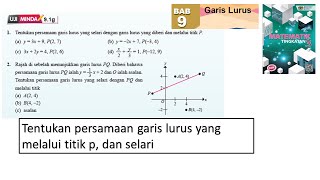 KSSM Matematik Tingkatan 3 Bab 9 garis lurus selari uji minda 91g buku teks [upl. by Neeluqcaj]