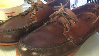 Pecard Leather Dressing on USA made Sebago Boat Shoes [upl. by Gnouh]