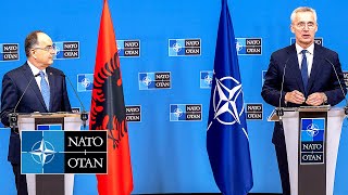 NATO Secretary General with the President of Albania 🇦🇱 Bajram Begaj 07 MAR 2023 [upl. by Danais]