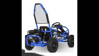 MotoTec Mud Monster Kids Gas Powered 98cc Go Kart Full Suspension Blue [upl. by Theda]